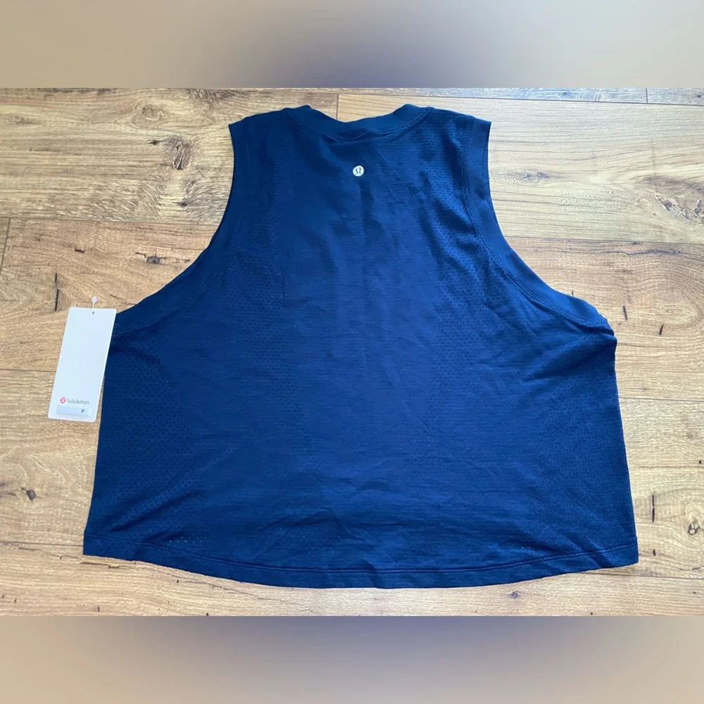 NWT Lululemon Swiftly Cropped Oversized Tank Top Club Blue / Club Blue Size 14